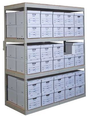 Hallowell RS6915108-5AP Rivetwell Record Storage Shelving - Parchment 5 Levels Add-on Unit Decking