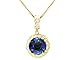 14K Yellow Gold Large Round Gemstone and Diamond