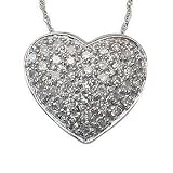 1/4 Carat Pave Set Diamond Heart Pendant in White Gold