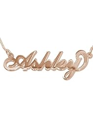 18k Rose Gold Plated Silver Name Necklace - Custom Made with Any Name!
