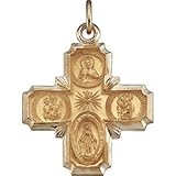 4-Way Medal Cross Pendants in 14K Yellow Gold by 