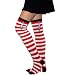 Womens Striped Over The Knee Punk Socks with Syringe - Red/White
