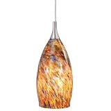 Euro - Low Voltage Track Lighting Pendant Fixture - Brushed Nickel - Aurora Borealis Glass - B2443