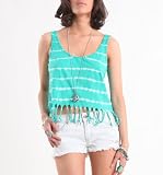 Nollie Womens Crop Fringe Tank