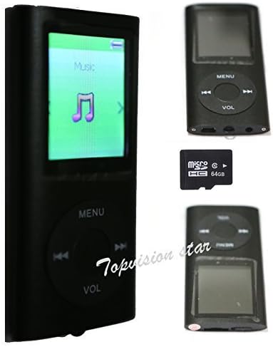 64GB Slim 1.8" LCD Mp3 Mp4 Player Media/Music/Audio Player with accessories-Black