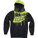 Troy Lee Designs Shield Drip Fleece Youth Boys Hoody Zip Racewear Sweatshirt w/ Free B&F Heart Sticker Bundle - Charcoal / Small