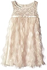 Girls Lace Piping Empire   Waistline Charmeuse/Chiffon/Metallic/Nylon/Polyester  Dress