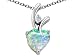 1.95 cttw 925 Sterling Silver 14K White Gold Plated Lab Created Heart Shaped Opal Pendant