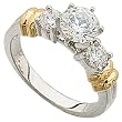 Two Tone Loom Diamond Engagement Ring (Center stone is not included)