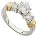 Two Tone Loom Diamond Engagement Ring (Center stone is not included)