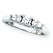 14K White Gold 1/2 ct. Round and Baguette Cut Diamond Ring