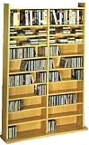 CD / DVD / VHS 1000 Media Storage Floor Rack in Oak Finish