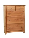 Maco Furniture Shaker Solid Alder 5 Drawer 33" Blanket Chest