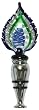 Individually Gift Boxed Bottle Stopper with Decorative Glass Feather Flame Top Set of Two