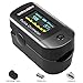 Blood Oxygen Saturation Monitor, Pulse Oximeter Fingertip, OLED Portable Oxygen Monitor, O2 Saturation Monitor, Heart Rate Monitor, SpO2 Finger Pulse Oximeter with CarryingCase,Lanyard,Batteries,Black