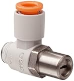 Best Buy SMC AS4211F-N04-11SD Air Flow Control Valve with One-Touch Fitting, PBT & Nickel Plated Brass, Elbow, Screwdriver Adjusting, With Sealant, 3/8