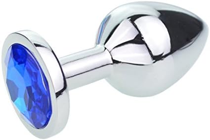 Altarbay Jeweled Beginners Butt Plug funny Love Games Personal Massager for Women Men Couples Lover (Blue) (M)