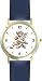 Sitting Cherub or Angel Theme Cherub or Angel Theme - WATCHBUDDY&reg; DELUXE TWO-TONE THEME WATCH - Arabic Numbers - Blue Leather Strap-Women's Size-Small