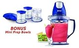 Euro-Pro Ninja Personal Quad Blender and Food Processor with 2 Bonus Chopping Bowls