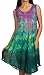 Sakkas Nora Sleeveless Embroidered Short Tie Dye Caftan Dress/Cover Up