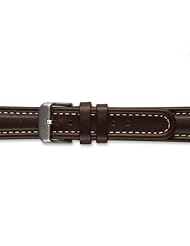 Dark Brown 20mm Padded Oil Calfskin Watch Band
