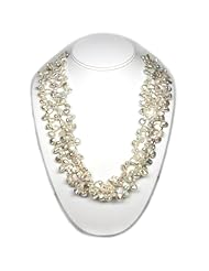 HinsonGayle AAA Handpicked Ultra-Iridescent White Keshi Cultured Pearl Rope Necklace (DIVA Collection, 75")