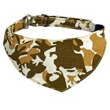 Camo Cool Camouflage Print Cotton adjustable Bandana for Dogs, Cats and Small Pets - Small (9-13)/ Desert