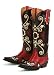 Lane Boots Margaret in Black / Red / Ivory Leather Fashion Cowgirl Boots