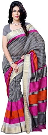 Diva Fashion Women's Surat Art Silk Printed Saree Free Size Grey