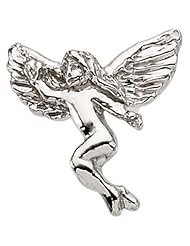 14k White Gold Dancing Angel Lapel Pin.