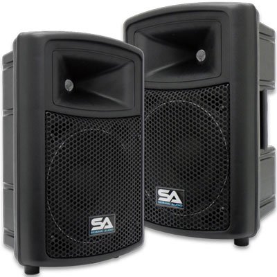 Seismic Audio - PWS-10 - Pro Audio PA DJ Powered 10 Speakers - Lightweight Molded Active Cabinets - 800 Watts