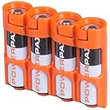 Storacell Powerpax AA Battery Caddy, Orange, 4-Pack