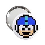 2.25 Inch Handbag Mirror of Vintage Retro Megaman (Mega Man) Mask Sprite Graphic