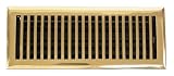 Brass Elegans Solid Brass 2.25x14" Contemporary Floor Register- Polished& Lacquered Brass