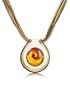 Antica Murrina Cuba - Murano Glass Drop Pendant Necklace amber-white