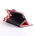 Yakamoz Lovely Cute Black Red Bow Bowkot Polka Dot Leather Flip Wallet Stand Case with Card Slots for Apple Iphone 6 4.7 Inch with Free Screen Protector & Stylus Pen