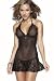 Apparel : Sensual Persuasion Sheer and Lace Black Chemise