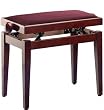 Stagg Piano Bench - Mahogany and Red Wine Velvet