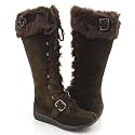 Brown Furry Lace Up Moccasin Winter Boots Women---Vegan Friendly!