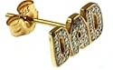 9ct Gold Gents 104089/000/325 Diamond Set Rhodium Plated Dad Earring