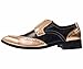 Amali Mens Gold Metallic and Black Lizard Print Wingtip Oxford Tuxedo Dress Shoe : Style 5846-035