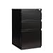 Alera Three-Drawer Mobile Ped File w/Full-Length Pull, 15-7/8w x19-1/4d, Black