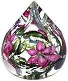 Faceted Red Floral Paperweight: Limited Edition of 250