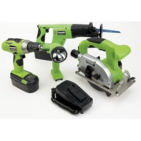 Kawaski 840090 Green 4-Tool 19.2-Volt Cordless Combo Kit by Kawasaki