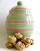 Designer Pet Studio Dog / Cat Treat Jar Preppy Stripe W / Free All Natural, Healthy Angus Roast Beef Twists