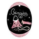 Oval Ornament (2-Sided) of Princess Accessories (Purse, Gloves, Pearl Necklace, Beautiful, Cartoon, Disney, Barbie, Fairy, Island, Magical, Belle, Cinderella, Costume, Doll, Wedding)
