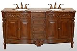 Antique Bathroom Vanity for Victorian Bath Double Sink Antique Vanity LUX-L-123: W 67 x D 21 x H 36