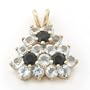 Sterling Silver Gold Plated Sapphire And Blue Topaz Pendant