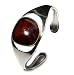 Jewelry : Sterling Silver Cherry Amber Organic Design Cuff Bracelet