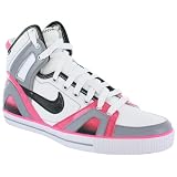 Nike Poessession Canvas + Leather Hi-Top Trainer - White/ Pink/ Black